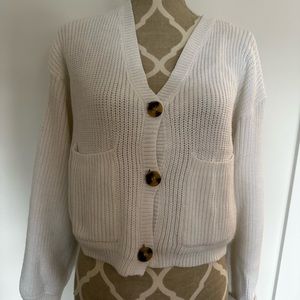White knit cardigan